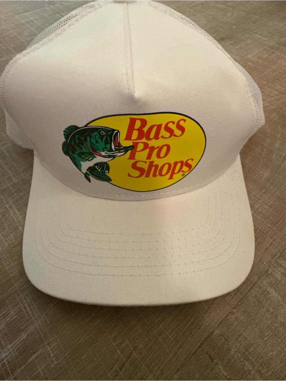 Bass Pro Shops White Mesh Trucker Hat - Logo